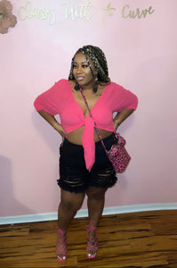 Fuchsia Twist tie top